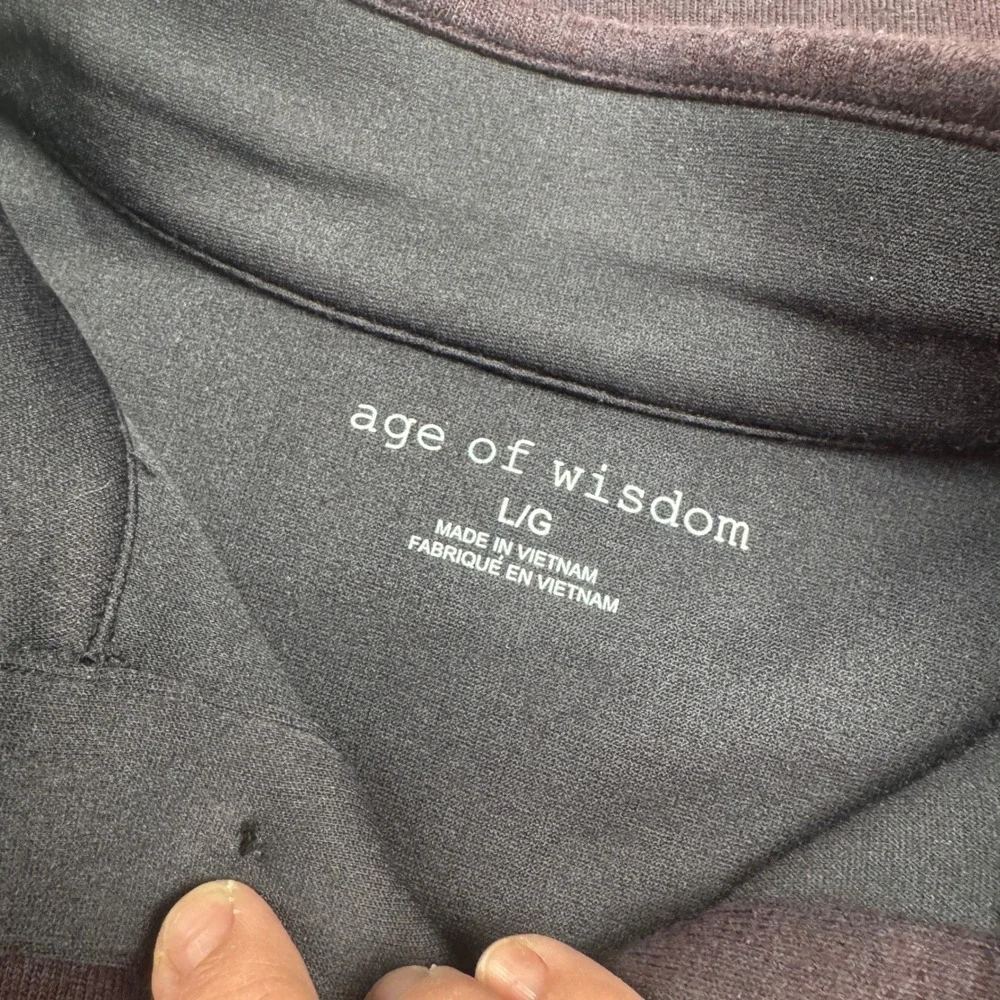 Age of Wisdom Men's Large Long Sleeve Pullover Henley - Picture 3 of 6